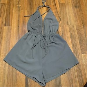 Gray halter romper play suit/coverup
